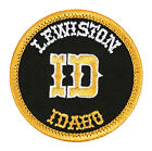 Lewiston Idaho Embroidered Patch Olive Twill/YGold Iron-On Sew-On Shirt Hat Bag