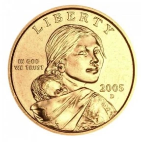 2005 D Sacagawea Dollar US Mint Coin in "Brilliant Uncirculated" Condition X-402 - Picture 1 of 3