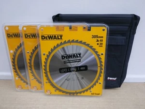 DeWALT 3 X DT1959 305MM 48T TCT TABLE MITRE SAW BLADES + 900P CARRYING CASE - Picture 1 of 4
