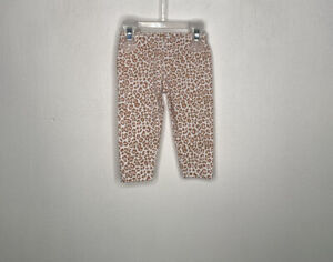 Carters Leopard Leggings Baby Girls Size 3 Months White Elastic Waist Pull On