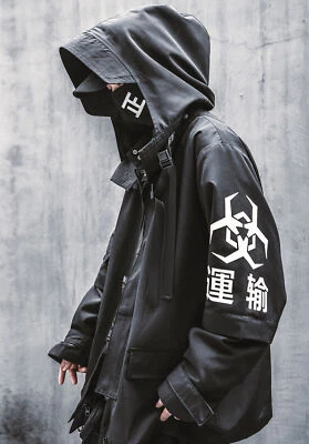 Niepce Techwear Atom Bomb Cyberpunk Windbreaker Urban Hip Hop Hooded Coat Jacket - Image 1 of 4