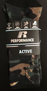 RUSSELL PERFORMANCE ACTIVE, SIZE MEDIUM, 3 PAIR BOYS CREW, ASSORTED COLOR SOCKS - Picture 1 of 3