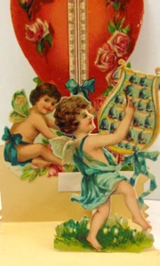 Termometro vittoriano fustellato pop-up stand-up biglietti San Valentino. - Foto 1 di 4