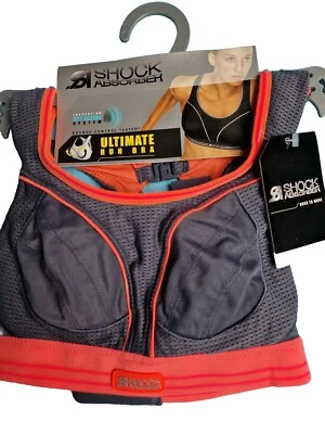 Sujetador deportivo Ultimate Run 30B amortiguador sin aros gris correas ajustables nuevo con etiquetas Foto 1 de 3