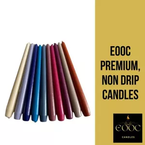 TAPER CHURCH DINNER CANDLES LONG BURN UNSCENTED MANY COLOURS PACK OF 3 5 10 - Picture 1 of 12
