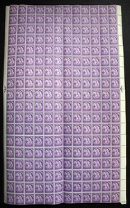 GUERNSEY 3d DEEP LILAC COMPLETE SHEET 240 DEFINITIVES NO TOP & BOTTOM MARGIN - Picture 1 of 3