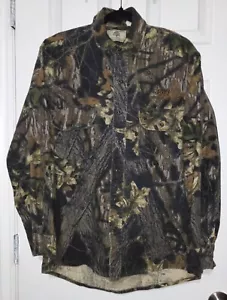 Vintage Mossy Oak Break-Up Camo Flannel Shirt Medium Bud Light Embroidery - Picture 1 of 6