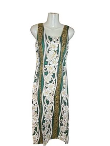 Royal Creations Hawaiian Tiki dress Aloha Zipper Hibiscus Fronds Made in Hawaii - Picture 1 of 9