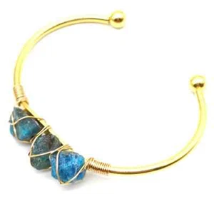 Natural Rock Crystal Cuff Bracelets Handmade Woven Gem Chakra  Bangle Jewelry - Picture 1 of 23