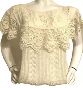 INTIMATELY FREE PEOPLE LACE TOP BODY SUIT IVORY EMBROIDERED EYELET SZ. M NWT - Picture 1 of 12