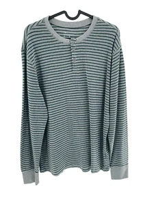 GAP Herren Langarm T-Shirt 1/4 Knopfleiste Gr. L grau/marine gestreift - Bild 1 von 7