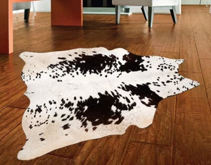 Alfombra 100 % genuina de piel de vaca alfombra de cuero 12,25 pies cuadrados (42 "x 42") M-163 - Imagen 1 de 3