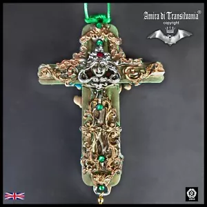 Kreuz Halskette Anhänger Amulett Schmuck Wicca Magie Ritual keltischer Schamane Druide Kunst - Bild 1 von 12