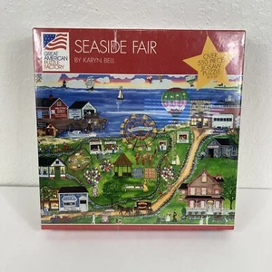 Rompecabezas de fábrica Seaside Fair Karyn Bell Great American Puzzle #8040 1997 de colección nuevo en caja - Imagen 1 de 12