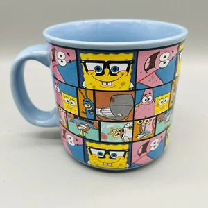 Nickelodeon SpongeBob SquarePants Character Grid Blue Ceramic Camper Mug 20 OZ - Picture 1 of 6