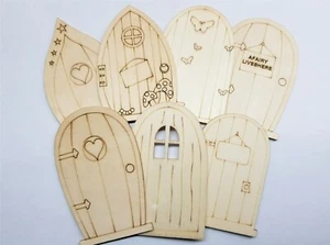DIY Laser Cut Wooden Pixie Elf Fairy Door Unpainted Kids Party Loot Bag Bulk Buy - Picture 1 of 12