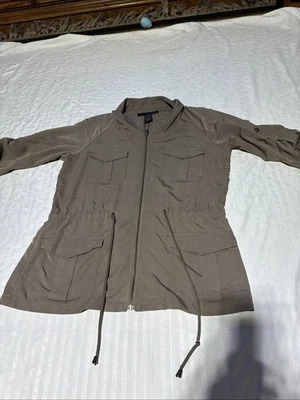 Chaqueta Vaquera Calvin Klein Talla Mediana Oliva Estilo Safari Múltiples Bolsillos Foto 1 de 4