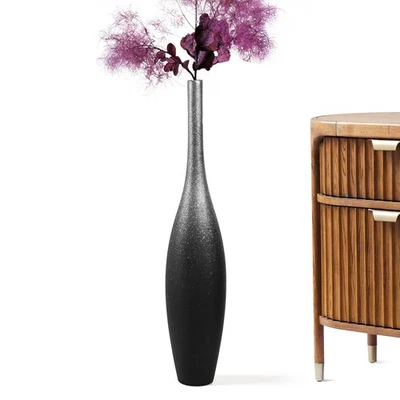 Jarrón de piso moderno de 27,5" de alto - negro con acabado plateado Galaxy Ombre - resina... Foto 1 de 4