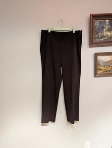 Talbots Damen 14 klassische Seitenreißverschluss flach braun vorne gerades Bein Hose LESEN - Bild 1 von 14