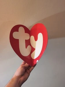 Ty Beanie Babies Red Heart Shape Store Display Sign 3D Spinning Hearts Rare - Picture 1 of 12