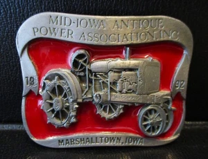 Allis Chalmers Tractor Belt Buckle Mid-Iowa Antique Power 1992 Marshalltown AC - Picture 1 of 3