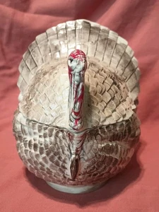Ceramic Lovely 2-Piece THANKSGIVING Holiday TURKEY Candy DISH/BOWL Centerpiece! - Picture 1 of 9