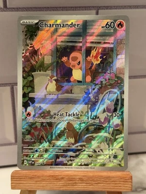 Pokemon Juego de Cartas Coleccionables Charmander 044 SV: Escarlata y Violeta Arte Completo Holo Estrella Negra Promo Foto 1 de 2