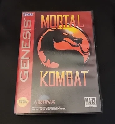Mortal Kombat Sega Genesis, 1993 video game with manual vintage - Image 1 of 3