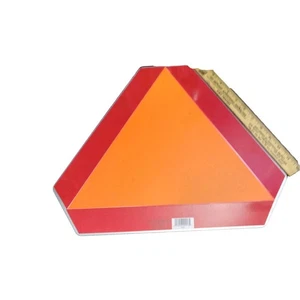 Letrero de seguridad triángulo rojo y naranja de vehículo de movimiento lento para carro de golf tractor  - Imagen 1 de 4