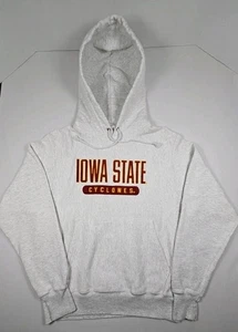 Vtg Champion Reverse Weave Iowa State Cyclones Mens Small Gray Hooded Sweatshirt - Picture 1 of 11