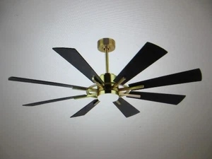 MLiAN 6.6 ft. Black and Gold DC Motor Indoor Ceiling Fan with Lights and Remote - Picture 1 of 8