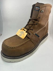 Stivali da lavoro ARIAT Rebar Wedge Moc Toe 6" impermeabili punta composita taglia 11,5 EE - Foto 1 di 6