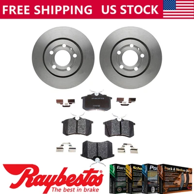 Rotores de freno traseros + pastillas de freno metálicas y herrajes para Volkswagen Golf 2002 Foto 1 de 4