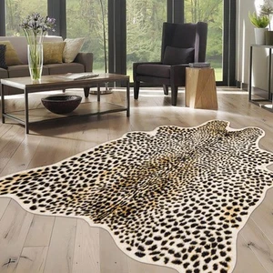 Cheetah Print Rug, Leopard Rug 5x7 Faux Animal Print Skin Rug Cheetah Area Ru... - Picture 1 of 6