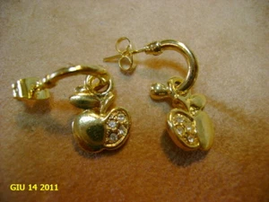 ORECCHINI  FORMA DI MELA DORATI CON STRASS - Imagen 1 de 1