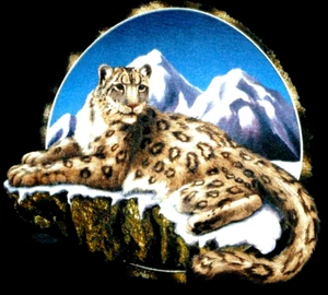 Snow Leopard Black T-shirt Kids/Youth. Big Cat. Zoo gift shop. HIGH QUALITY! NEW - Picture 1 of 2