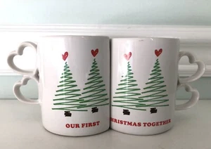 Vintage Enesco - "Our First Christmas Together"- Set of 2 Spooning Mugs -1986 - Picture 1 of 11