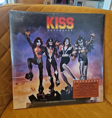 Kiss Destroyer 45th Anniv GERMAN CENSORED LOGO COLOURED VINYL 2LP MINT SEALED - Image 1 of 4