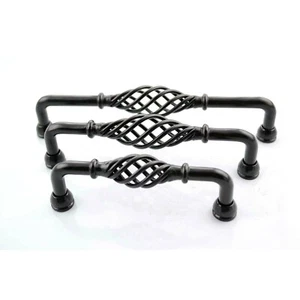 Provincial kitchen twist handles birdcage Matt black Drawer cupboard cabinet - Picture 1 of 9
