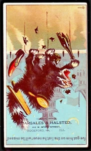 Victorian TRADE CARD - MARSALES & HALSTED Hatters - late 1800s - Bild 1 von 3
