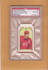 NICKLAS LIDSTROM PSA 10 2003 04 TOPPS C55 MINI STANLEY CUP #5 RED WINGS GEM MINT