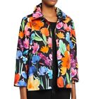 New $355 Caroline Rose Multicolor Painted Garden Stretch Zip Jacket Size 2X