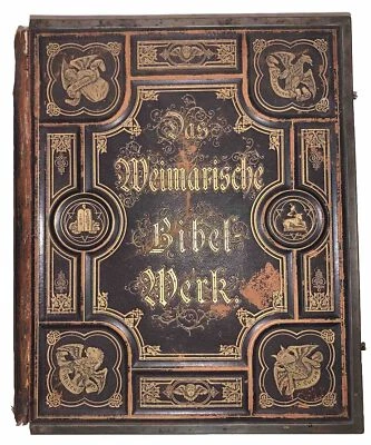 BEAUTIFUL LARGE ANTIQUE, GERMAN HOLY BIBLE, BIBLIA, OLD & NEW TESTAMENTS, JESUS - Image 1 of 4