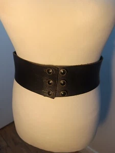 Wide Chocolate Brown Leather Belt Size 14 - Picture 1 of 12