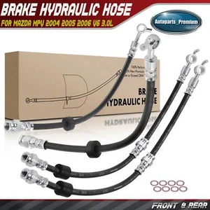 4x Front & Rear Sides Brake Hydraulic Hose for Mazda MPV 2004 2005 2006 V6 3.0L - Picture 1 of 10