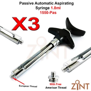 Jeringa Aspiradora Dental Pasiva 1,8 ml, INSTRUMENTOS DENTALES ANESTÉSICOS Juego de 3 - Imagen 1 de 3