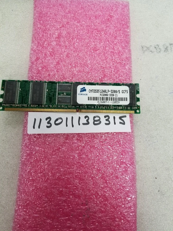512MB PC DDR1 DDR PC3200R DDR-400  3200  400MHZ 184PIN ECC-REG RDIMM 32X8  - Image 1 of 1