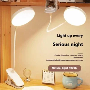 Led Table Lamp USB Rechargeable Night Light With Folding Clamp Eye Protection - Photo 1/15