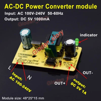 AC-DC Converter Switching Power Supply Board AC 110V 220V 230V 240V to DC 5V 1A - Image 1 of 4
