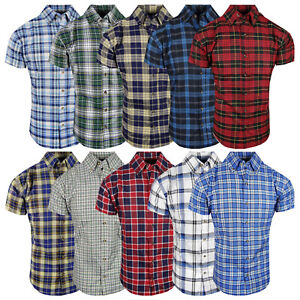Plaid Shirt Mens Short Sleeve Button Down Collar One Pocket NEW Color TRUE FIT 2